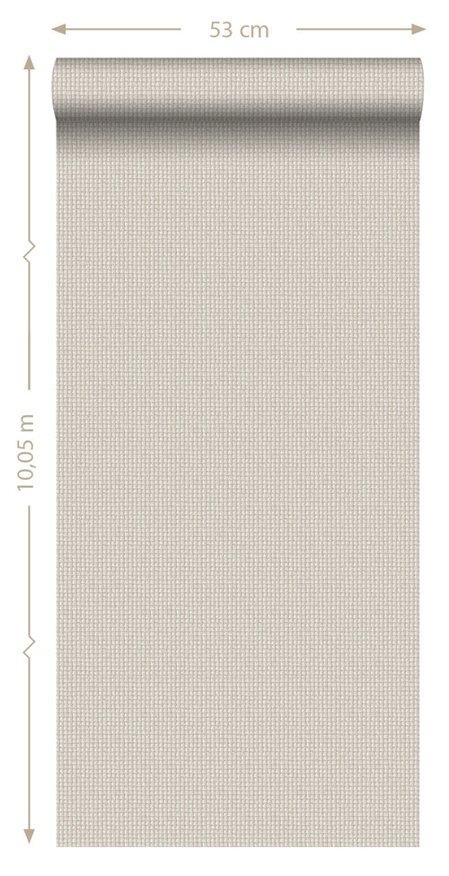 ESTAhome behang geborduurd motief beige - 53 cm x 10,05 m - 138129 - vtwonen shop