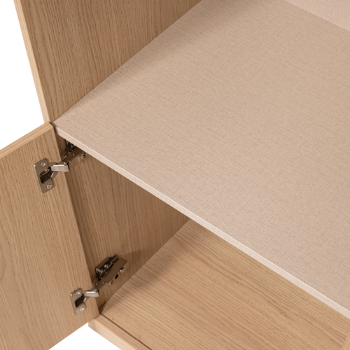 WOOOD smalle half open opbergkast Build - Eiken Fineer - Naturel - 215x54x41