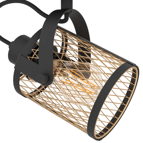 EGLO spot Dellow - e27 - 2 lichts - ø 8 cm - zwart/geelkoper - vtwonen shop