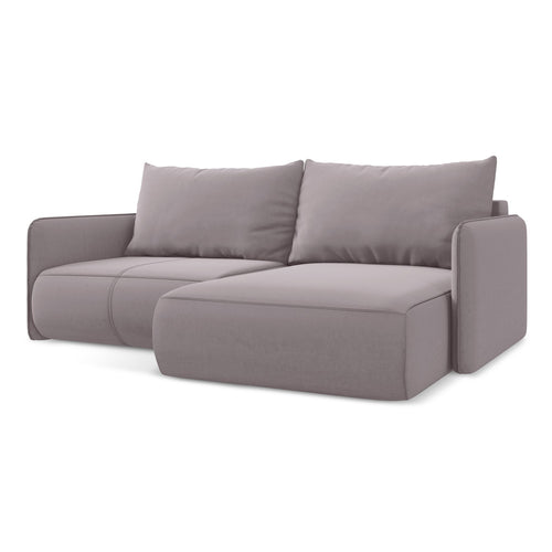 LaMiaSofa hoekbank rechts Palermo - velours - lavendel - 207x148x86