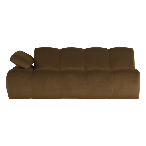 WOOOD 2-zits bank arm links Mojo - Velvet - Honinggeel - 74x204x97