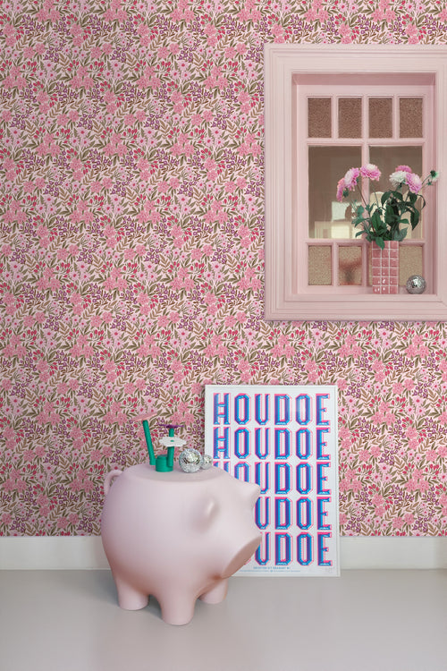 ESTAhome behang bloemen paars en roze - 50 x 900 cm - 131446 - vtwonen shop