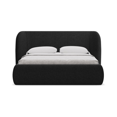 LaMiaSofa Bed met opbergruimte Trieste - chenille stof - zwart - 230x215x110