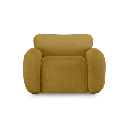 HKLIVING fauteuil Arc lounge – linen burnt ochre – frame sand - vtwonen shop