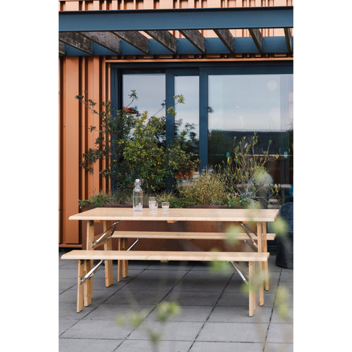 Zuiver Avenue Tuintafel/ Picknicktafel 180 x 79 cm Hout Opklapbaar Naturel/ Bruin - vtwonen shop