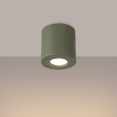Sollux Lighting Plafondlamp ORBIS beton olijfgroen - 10x10x10cm
