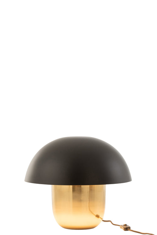 J-Line tafellamp Paddenstoel - ijzer - zwart/goud - small