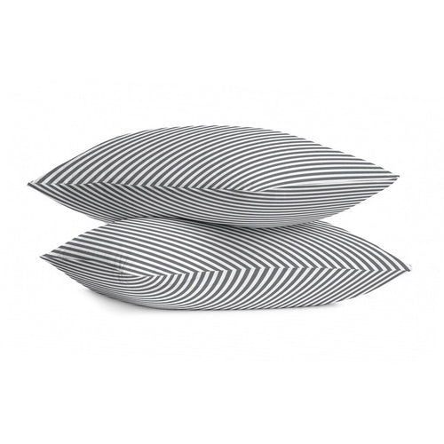 Byrklund - Kussensloop Lined Up - 2x 60x70 cm - Zand / Antraciet