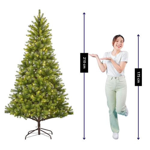 Black Box Trees Nagoya Kerstboom - Kunstboom met LED Verlichting en Scharnierconstructie - Kerstversiering voor Binnen met Natuurlijke Uitstraling -