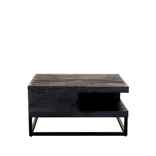 LABEL51 Salontafel Cube - Zwart Mangohout - 80x80x40cm