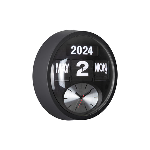 Karlsson wandklok Round Flip - zwart - Ø32.6cm - vtwonen shop
