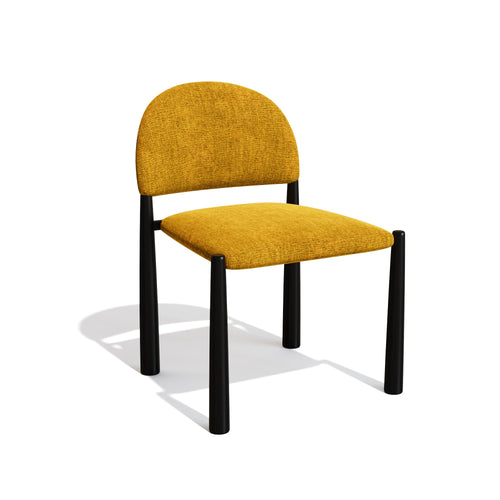 Sia Home - Eetkamerstoel MILO - Fluweel met structuur - Mosterd - 53cm