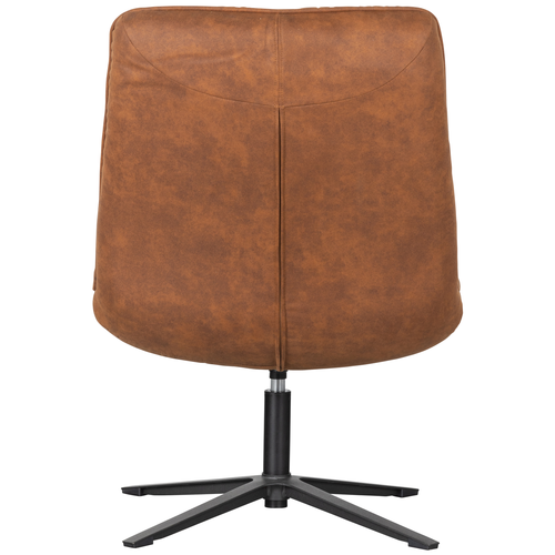 WOOOD draaibare fauteuil Dirkje - Leerlook - Cognac - 101x70x85 - vtwonen shop