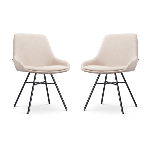 Nolon Noa-Isa Eetkamerstoelen Set van 2 - Beige - Zwart - vtwonen shop