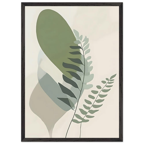 Artfulprints Poster met Lijst Boho – Overlapping nature   - 50x70 cm - Groen
