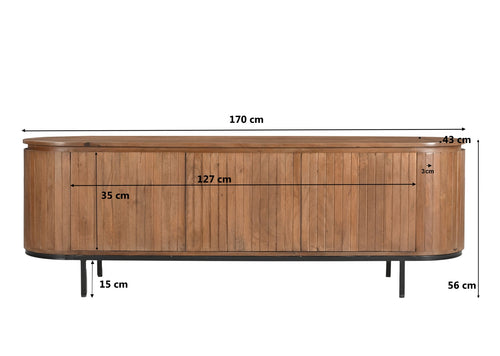 Livingfurn tv-meubel Noor Natural - 170cm - mangohout