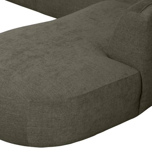 WOOOD bank links Polly - Polyester - Warm Groen - 71x353x150/245