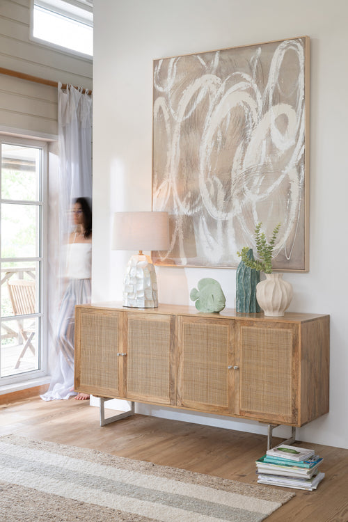 J-Line dressoir - rotan/hout - naturel