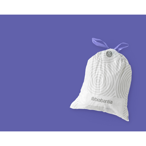 Brabantia PerfectFit Afvalzak, code D, 15-20 liter, 120 stuks, set van 6 rollen - White