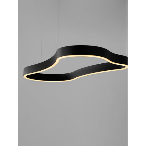 Nova Luce DUSSA Geïntegreerde LED-hanglamp voor plafond, zandkleurig zwart, Triac dimbaar, 52W, 3045lm, 3000K