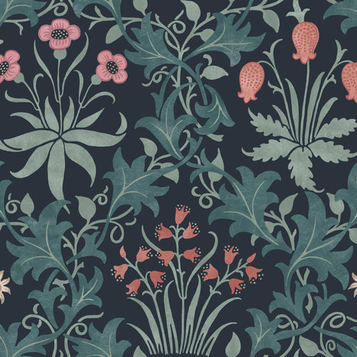 William Morris at Home Vliesbehang - Celandine Midnight