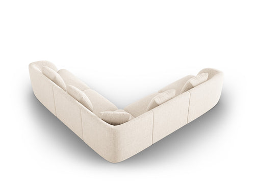 Cosmopolitan Design Symmetrische hoekbank Tulum 5-zits, chenille, lichtbeige - 255x255x70cm
