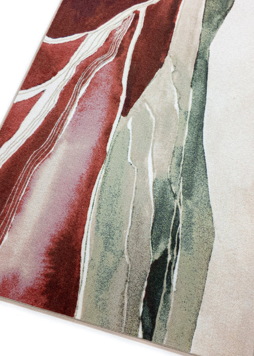 Vloerkleed MOMO rugs x NOŪRA studios - Horizon Bordeaux/Green 300x400 cm