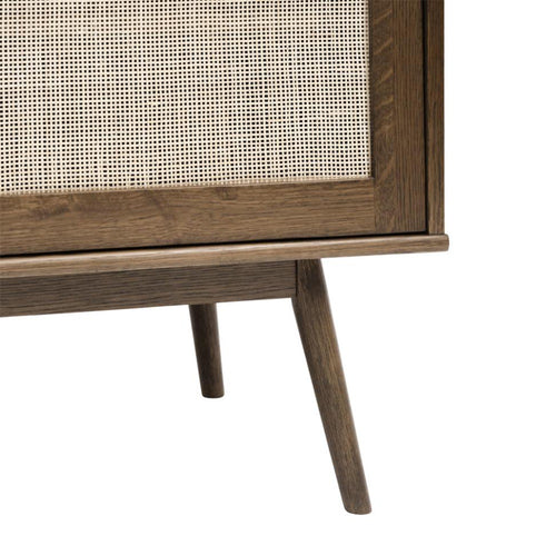 Olivine Boas Sideboard Gerookt Eiken - Hout - Rattan - B 180 cm