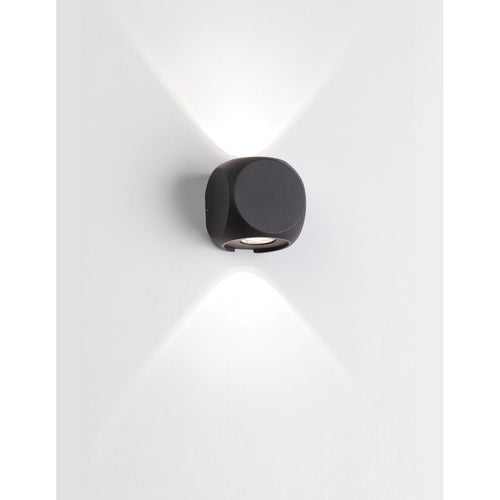 Merano Chambly 2-lichts up-down wandlamp voor buiten Sandy zwart aluminium, glas Cree LED 2x2W 285Lm 3000K IP54