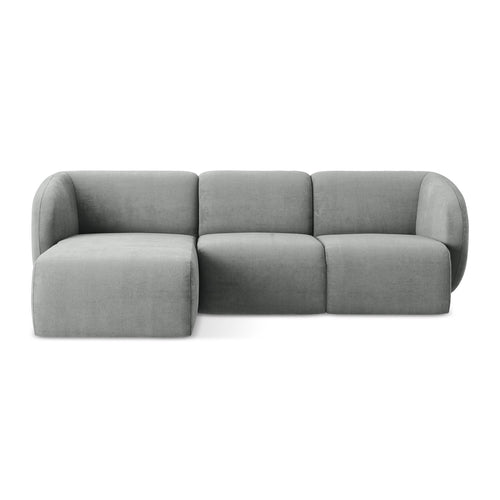 LaMiaSofa hoekbank links Cervo - chenille stof - grijs - 248x166x95