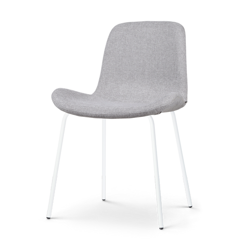 Nolon Nora-Fé Eetkamerstoel Lichtgrijs - Stof - Witte Poten - vtwonen shop