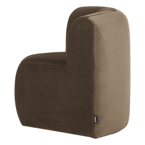 WOOOD eetbank hoek rugleuning Mojo Base - Velvet - Taupe - 83x80x80