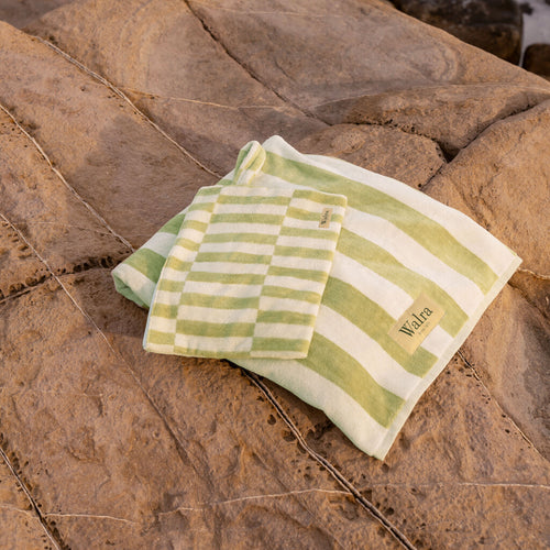 Walra - Strandlaken Salty Square - 100x180 cm - Groen