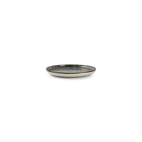 Ona - Plat bord 20cm zwart Gravel - Set van 6