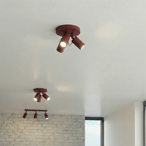 Sollux Lighting Plafondlamp RING 3P bordeaux - 25,7x25,7x14,5cm