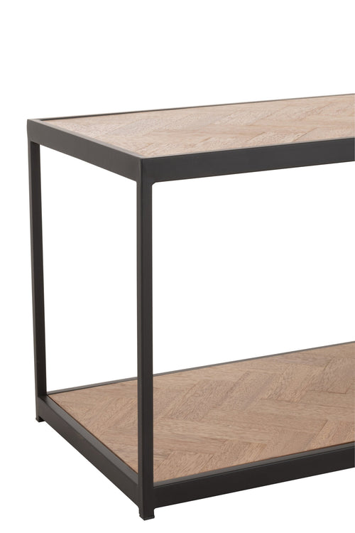 J-Line salontafel Zigzag Rechthoek - hout/metaal - naturel/zwart