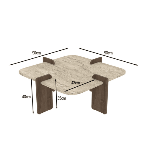 Calicosy - LUMA Salontafel - Naturel - 90x90x35 cm