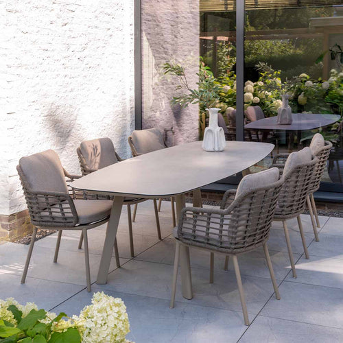 Taste by 4 Seasons tuinset Puglia 7-delig - Manolo tuintafel 240x103 cm - printed ceramic latte