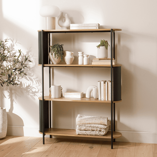 Calicosy - EKLO Rechte boekenkast - Licht hout - 34x100x133,5 cm