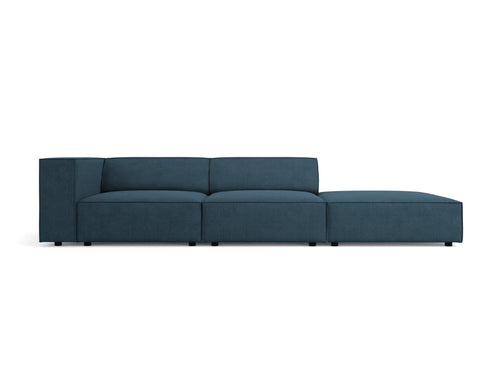 Cosmopolitan Design Rechte bank Arendal 4-zits, chenille met ribbeleffect, marineblauw - 102x262x70cm