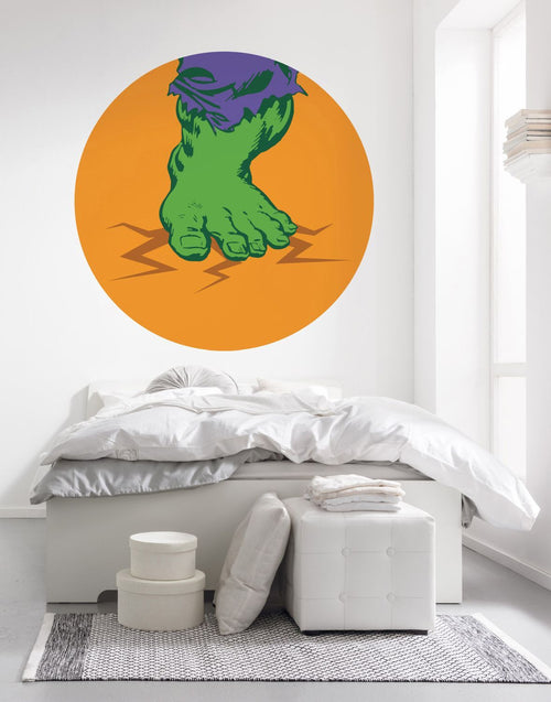 Sanders & Sanders zelfklevende behangcirkel The Avengers Hulk oranje Ø 128 cm 612724