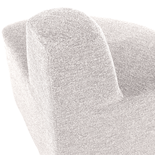 WOOOD eetbank hoek rond rugleuning Mojo Base - Bouclé - Ecru - 83x76x76