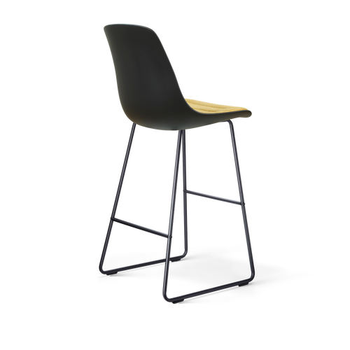 Nolon Nino-Liv barkruk zwart met warm oker zitkussen - zwart onderstel - 75 cm