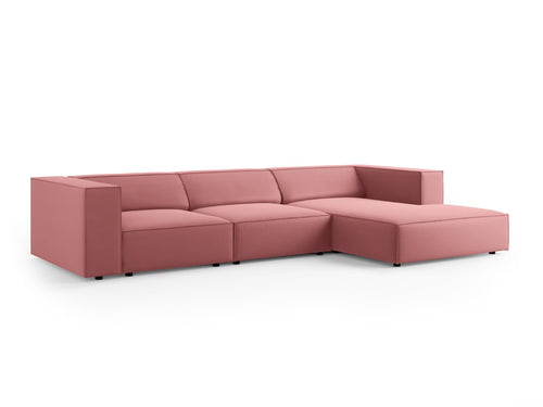 Cosmopolitan Design rechter hoekbank Arendal 4-zits, flueel, zalm - 166x284x70cm
