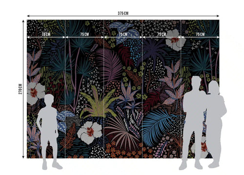 Sanders & Sanders fotobehang jungle in de nacht multicolor - 375 x 270 cm - 601467