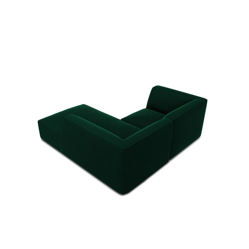Cosmopolitan Design - Modulaire hoekbank rechts Siena 3-zits, flueel flessengroen - 180x186x69cm