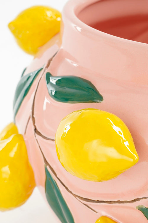 Mica Decorations Melika Bloempot Binnen - H19 x Ø29 cm - Keramiek - Lichtroze