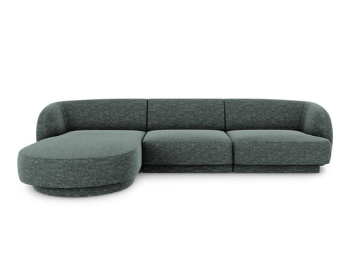 Micadoni linker hoekbank Miley 4-zits, chenille, olie - 156x255x70cm