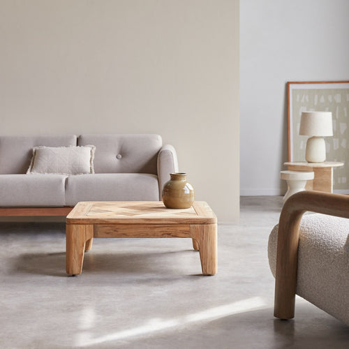 Tikamoon Vierkante salontafel van gerecycled massief teakhout - Naturel - vtwonen shop