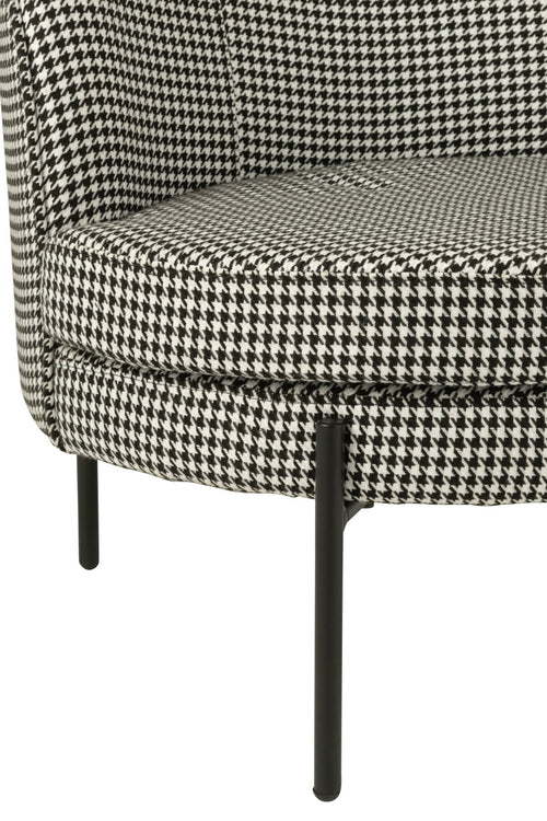 J-Line zetel Pied-De-Poule - ijzer - zwart/wit